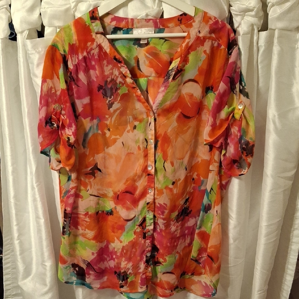 Dress Barn Colorful Floral Women's Top 3X 💖💖💖💖